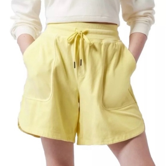 Athleta Yellow High Waisted Farallon Midi Short - Picture 3 of 16